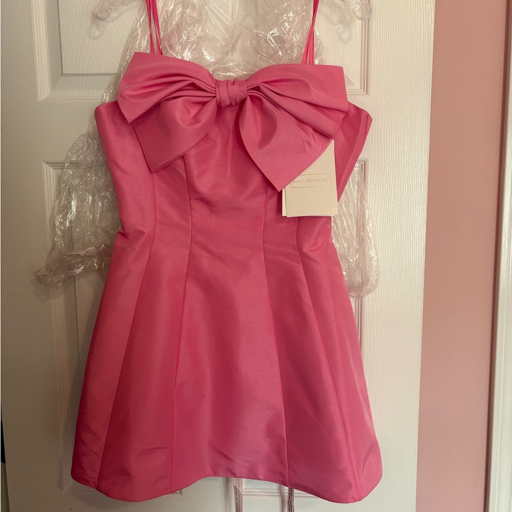 Pink Girls' Bow-Front Sleeveless Dress